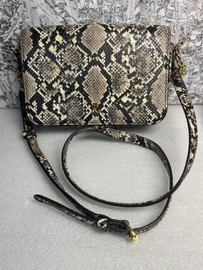 Lauren Ralph Lauren Snakeskin Print Leather Crossbody